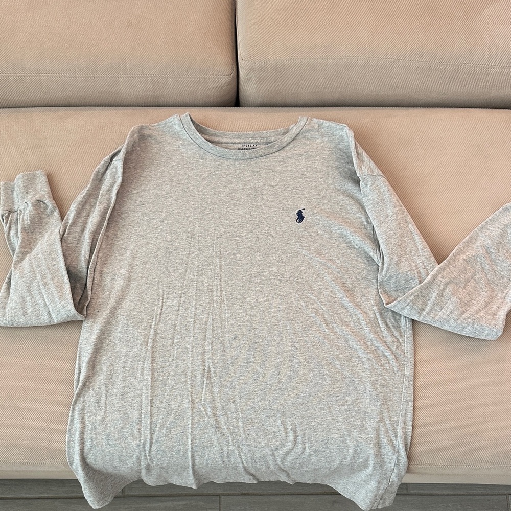 Gray Long Sleeve Polo